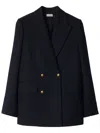Burberry Wool Tailored Jacket In Blue
