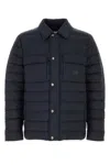 Burberry Padded Button-up Jacket In Blue