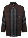 Burberry Washed Check Workwear Jacket In Brown