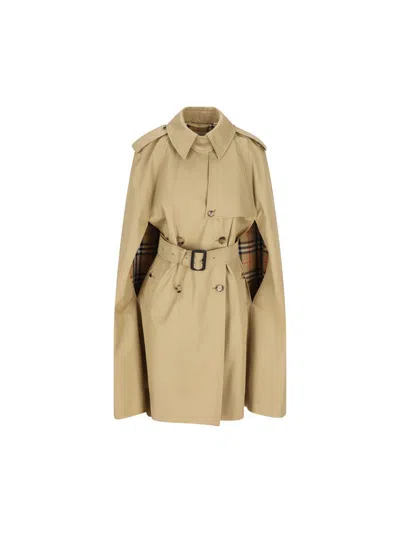 Burberry Cotton Trench Coat In Brown