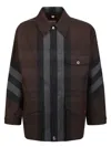 Burberry Washed Check Workwear Jacket In Brown