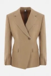 Burberry Claudete Double-breasted Jacket In Camel Melange