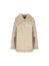 Burberry Shearling-lined Leather Jacket In Field