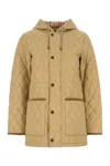 Burberry Beige Quilted Jacket In Gold