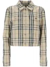 Burberry Cropped Checkered Jacket For In Grain Ip Check