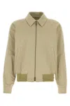 Burberry Cotton Jacket With Collar And Pockets In Green