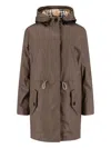 Burberry Waist Drawstring Hooded Long Length In Green