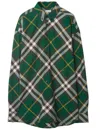 Burberry Reversible Check Car Coat In Green