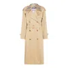 Burberry Womens Hamper Castleford Check-print-collar Cotton-poplin Trench Coat In Neutral