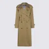 Burberry Womens Hamper Castleford Check-print-collar Cotton-poplin Trench Coat In Green