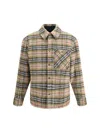 Burberry Men Check Wool Jacket In Neutral