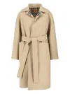 Burberry Women Reversible Wool Robe Coat In Neutral