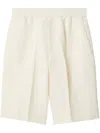 Burberry Tailored Canvas Shorts In Pearl