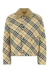 Burberry Cropped Check Quilted Barn Jacket In Printed