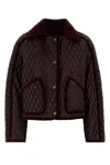 Burberry Nylon Jacket With Collared Neck And Pockets In Purple