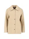 Burberry Collared Neck Jacket Side Pockets Long Sleeves In Brown