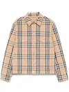Burberry Checked Jacket In Sand Ip Check