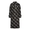 Burberry Green Oversized Double-breasted Trench Coat With Check Motif In Twill Woman In Snug Ip Check