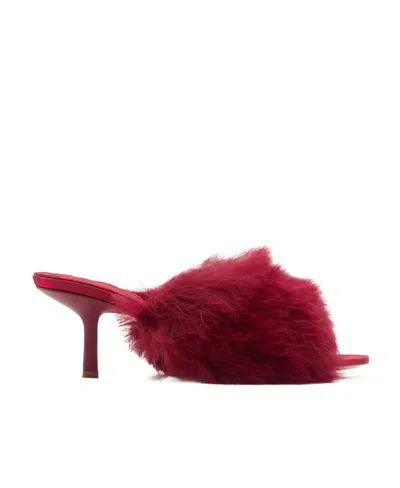 BURBERRY BURBERRY JACKIE OPEN-TOE SHEARLING SANDALS