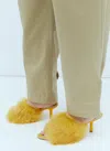 Burberry 60mm Shearling Open-toe Sandals In Yellow