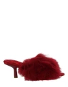 Burberry Minnie 65mm Heel Open-toe Shearling Sandals In Red