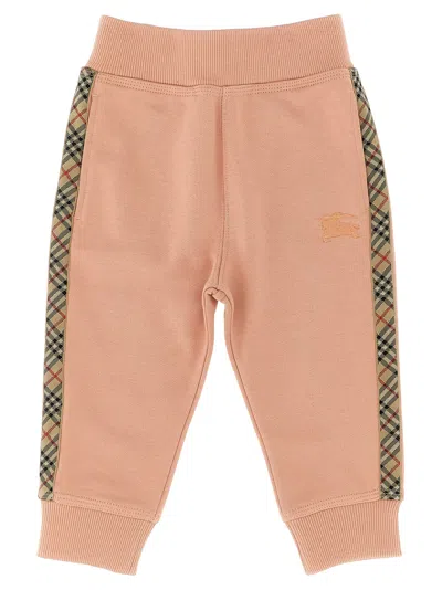 Burberry Kids' Jackson Check Tape Joggers In Pink