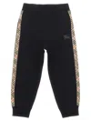 Burberry Vintage Check Paneled Jersey Sweatpants In Black