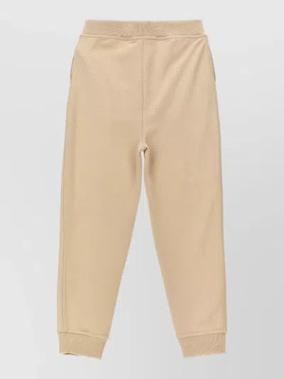 Burberry Jackson Organic Cotton Joggers Ribbed Cuffs In Neutral