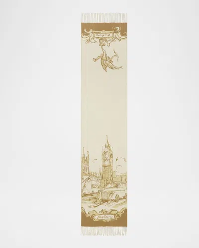 Burberry Jacquard Cashmere London-inspired Scarf In Hay