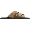 Burberry Jacquard Check Crisscross Slide Sandal In Sand Ip Check