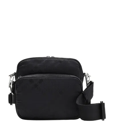 Burberry Jacquard-check Cross-body Bag In Black
