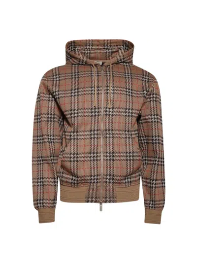 Burberry Jacquard Check Hoodie Nut Ip Check In Brown