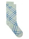 Burberry Jacquard Check Socks In Green