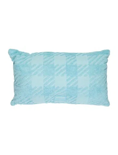 Pre-owned Burberry Jacquard Check Terry Cloth Cushion W/ Tags In Blue
