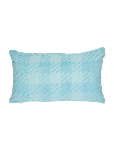 Pre-owned Burberry Jacquard Check Terry Cloth Cushion W/ Tags In Blue