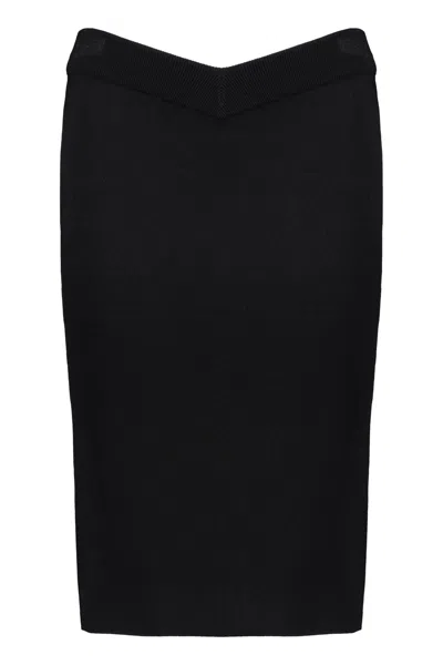 Burberry Jacquard Knit Skirt In Black