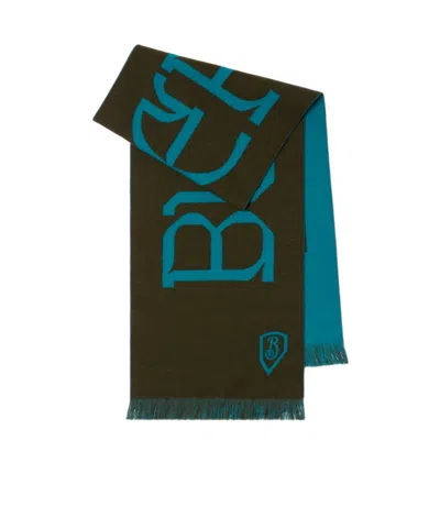 BURBERRY BURBERRY LOGO JACQUARD FRINGED SCARF