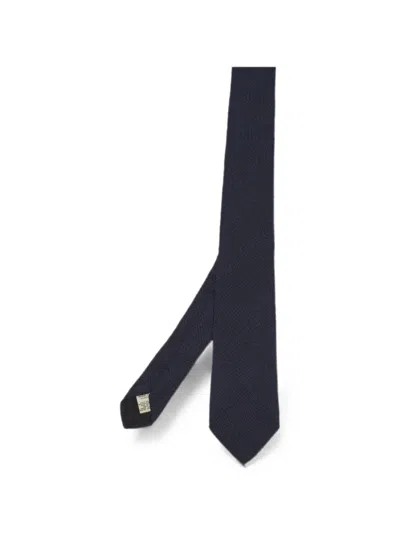 Pre-owned Burberry Jacquard Tie In Blue