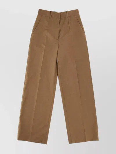 Burberry Jane Pants With Wide Leg And Pockets In Brown