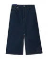 Burberry Japanese Front-slit Denim Midi Skirt In Blue