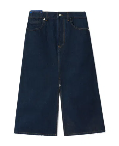 BURBERRY BURBERRY JAPANESE FRONT-SLIT DENIM MIDI SKIRT