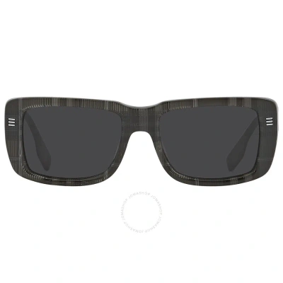 Burberry Jarvis Dark Gray Rectangular Men's Sunglasses Be4376u 380487 55 In Charcoal / Dark / Gray