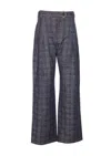 Burberry High Waist Plaid Pattern Trousers With Belt