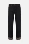 Burberry Indigo Jeans With Turn-ups In Black