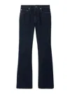 Burberry Straight Leg Trousers Contrast Stitching In Lavado Oscuro