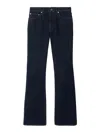 Burberry Straight Leg Trousers Contrast Stitching In Dark Wash