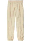 Burberry Crinkled Wide-leg Track Pants In Beige