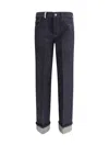 Burberry Cotton Blend Trouser With Metal Belt Loop In Blue