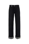 Burberry Cotton Blend Trouser With Metal Belt Loop In Blue