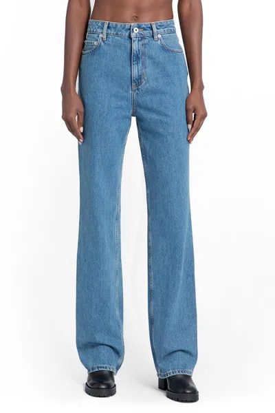 Burberry Straight Fit Jeans In Mid Blue